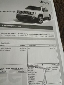 Vendo Plan de Ahorro Jeep